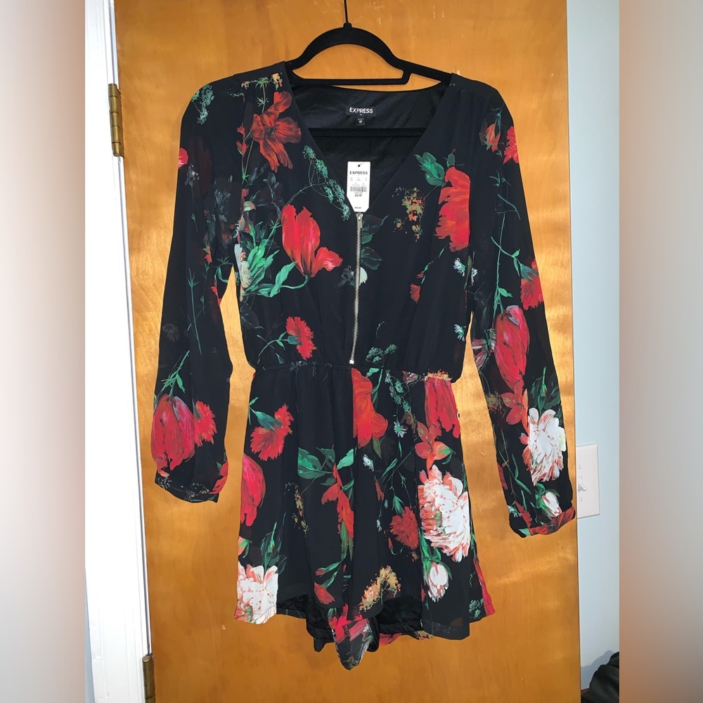 Chiffon Floral Long Sleeve Romper